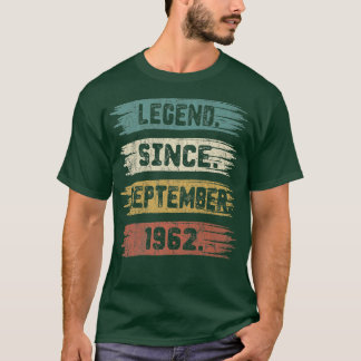 T-shirt 60 Year Old Gift Legend Since September 1962 60th