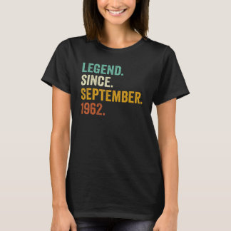 T-shirt 60 Year Old Legend Since September 1962 60th Birt