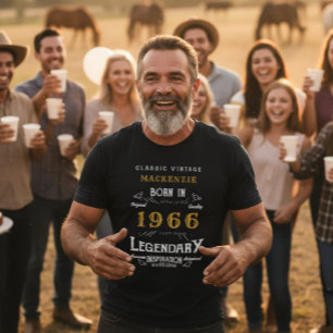 T-shirt 60e anniversaire Ajoutez votre nom Né 1966 Légenda