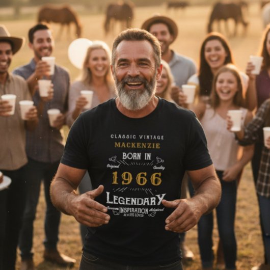 T-shirt 60e anniversaire Ajoutez votre nom Né 1966 Légenda