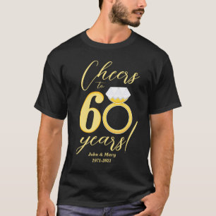 T-shirt 60e anniversaire applaudit à 60 ans Mariage diaman