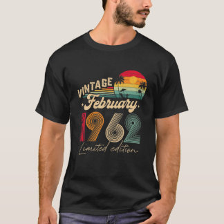 T-shirt 60E Anniversaire Cadeau Hommes Vintage Février 196