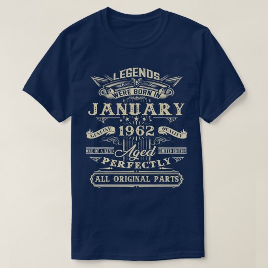 T-shirt 60e Anniversaire Cadeau Pour Légendes Né Janvier 1 (Design devant)