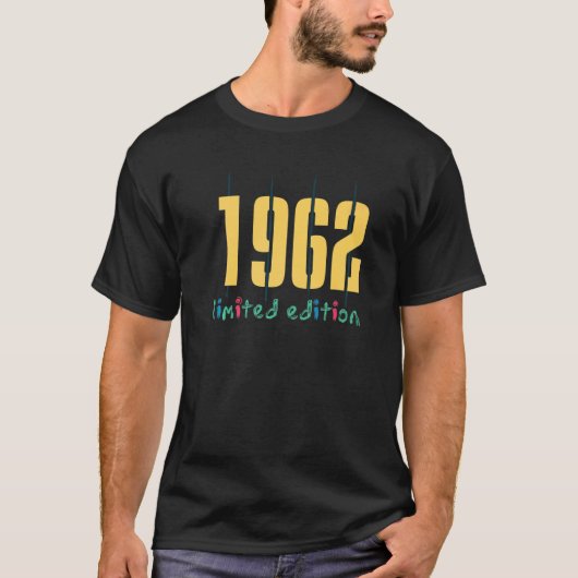 T-shirt 60e anniversaire Dames Mens 60 ans 1962 19 (Devant)