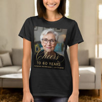 60e anniversaire de fête Photo Gold Script Cheers