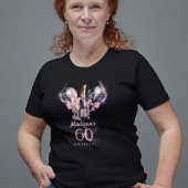T-shirt 60e anniversaire de luxe Champagne noir rose