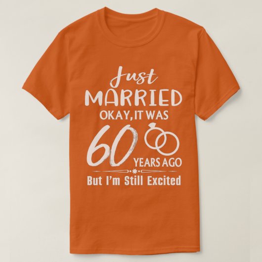 T-shirt 60e anniversaire de mariage Mariés il y a 60 ans (Design devant)