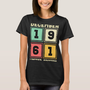T-shirt 60e anniversaire Décembre Vintage 1961 60 ans