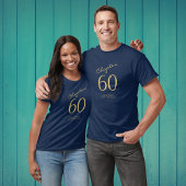 T-shirt 60e Anniversaire Gold Script Blue