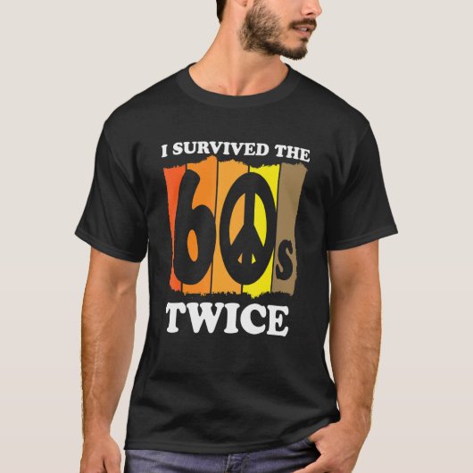 T-shirt 60e Anniversaire Hippie Symbole de Paix I Survived (Devant)