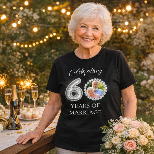 T-shirt 60e anniversaire mariage photo diamants noirs