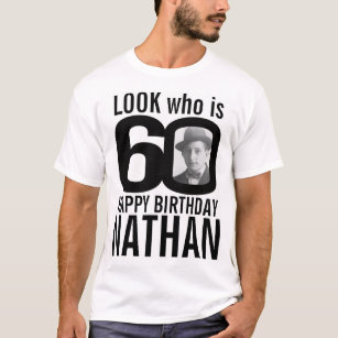 T-shirt 60e anniversaire monolook 60 photo et nom personna