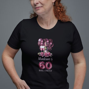 T-shirt 60e anniversaire personnalisé Vin de luxe et ballo