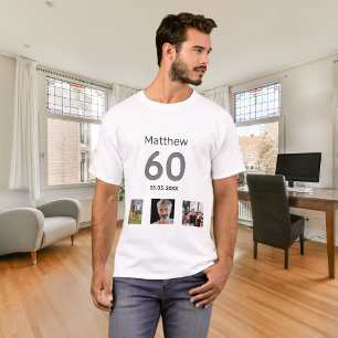 T-shirt 60e anniversaire photo personnalisée monogramme me