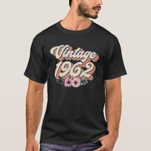 T-shirt 60E Anniversaire S Femmes Vintage 1962 Floral 60 A