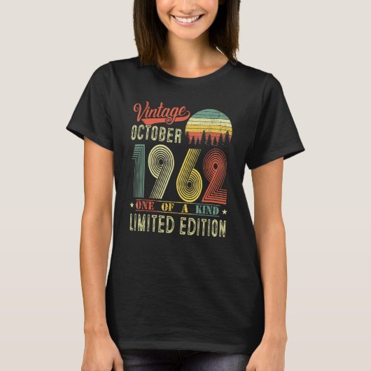 T-shirt 60e anniversaire Vintage octobre 1962 (Devant)