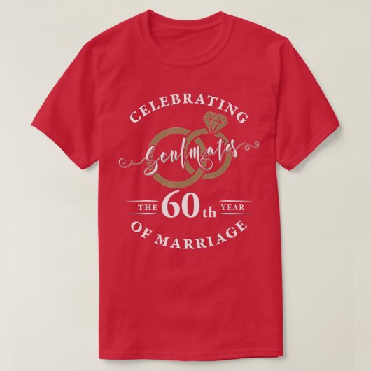 T-shirt 60th Wedding Anniversary - 60 years of Marriage (Design devant)