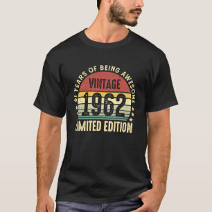 T-shirt 61 ans Vintage 1962 61e anniversaire