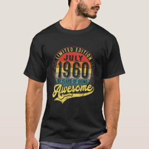 T-shirt 61 Ans Vintage Juillet 1960 Edition Limitée 61S