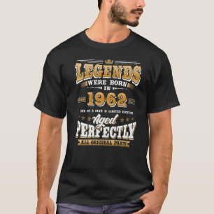 T-shirt 61e anniversaire Légendes Vintages Né en 1962 61 a