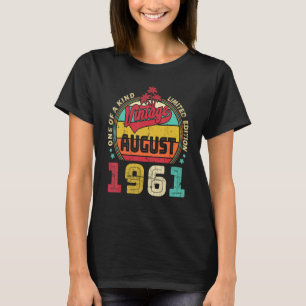 T-shirt 61ème Anniversaire vintage Awesome Depuis Août 196
