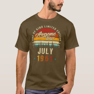 T-shirt 61ème anniversaire vintage stupéfiant depuis juill
