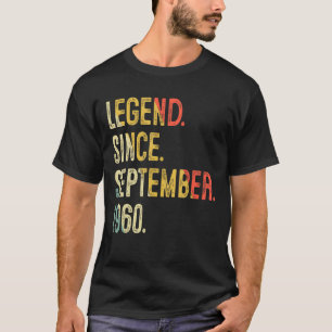 T-shirt 62 Ans 62e Anniversaire Légende depuis septembre