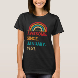 T-shirt 62 Ans Awesome depuis février 1961 62e Birt