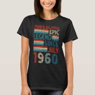T-shirt 62e anniversaire Awesome Epic Légende depuis juill
