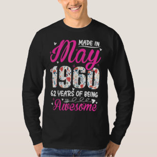 T-shirt 62e anniversaire extraordinaire depuis mai 1960 Fl