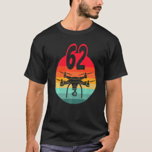 T-shirt 62e Anniversaire I Télécommande Rétro Drones Avec 