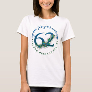 T-shirt 62e Anniversaire ou Anniversaire de Mariage Plumes