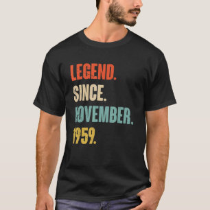 T-shirt 63 ans 63e anniversaire Légende depuis novembre