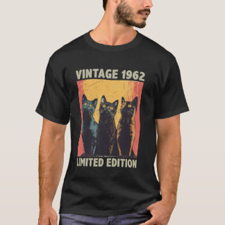 T-shirt 63 Ans Cadeau Retro Vintage 1962 Amoureux des chat