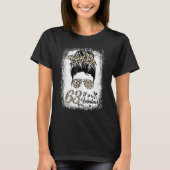T-shirt 63 ans Fabuleux Messy Bun Leopard 63e naissance (Devant)