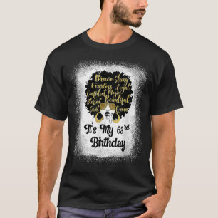T-shirt 63 Ans Leopard Melanin Fille C'Est Mon Anniversair