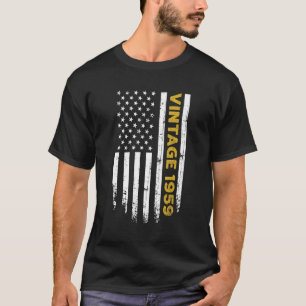 T-shirt 63 ans Vintage 1959 drapeau américain 63e annivers