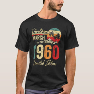 T-shirt 63 ans Vintage mars 1960 63e anniversaire Hommes W
