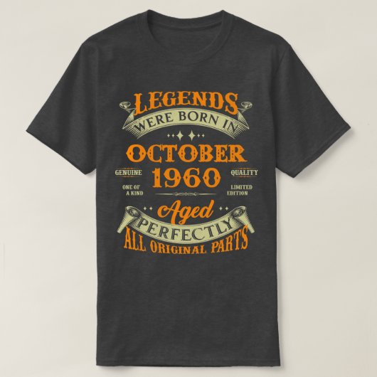 T-shirt 63e Anniversaire Légendes Cadeaux Né En Octobre 19 (Design devant)