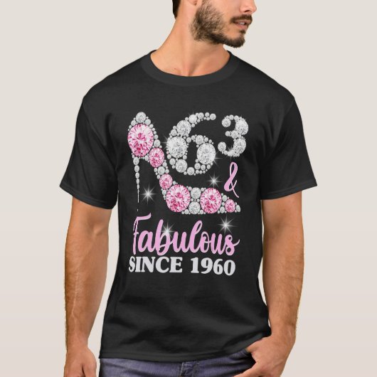 T-shirt 63E Chemises Anniversaires Pour Femmes, 63 Et Fabu (Devant)