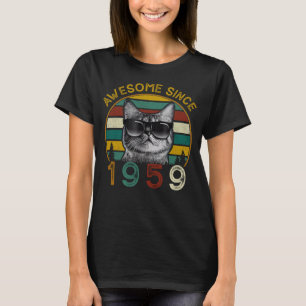 T-shirt 63ème Anniversaire Vintage Chat 63 ans stupéfiant