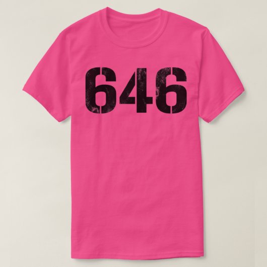 T-shirt 646 Texte noir Vintage (Design devant)