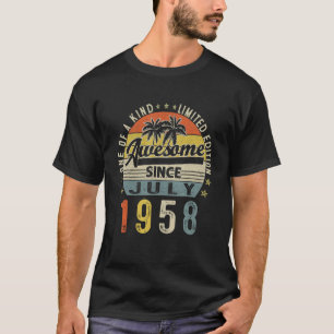 T-shirt 64 ans 64e anniversaire Vintage juillet 1958