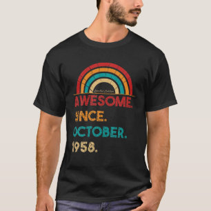 T-shirt 64 Ans Awesome Depuis Octobre 1958 Cadeaux 64E