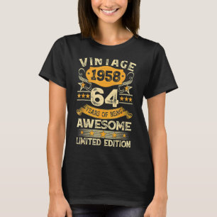 T-shirt 64 ans Vintage 1958 64e anniversaire