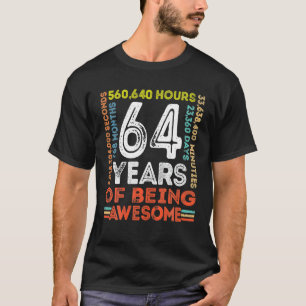 T-shirt 64e anniversaire Awesome 64 ans Retro Vintage