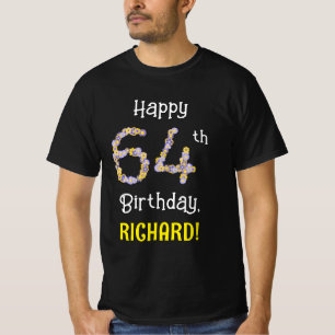 T-shirt 64e anniversaire : Floral Flowers Numéro "64" + No