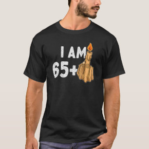 T-shirt 65+1 Doigt moyen 66e Anniversaire Provocateur