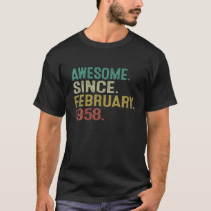 T-shirt 65 Ans Awesome Depuis Février 1958 65E Naissance