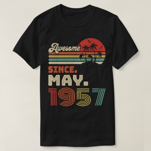 T-shirt 65 Ans Awesome depuis mai 1957 65e Anniversaire P (Design devant)